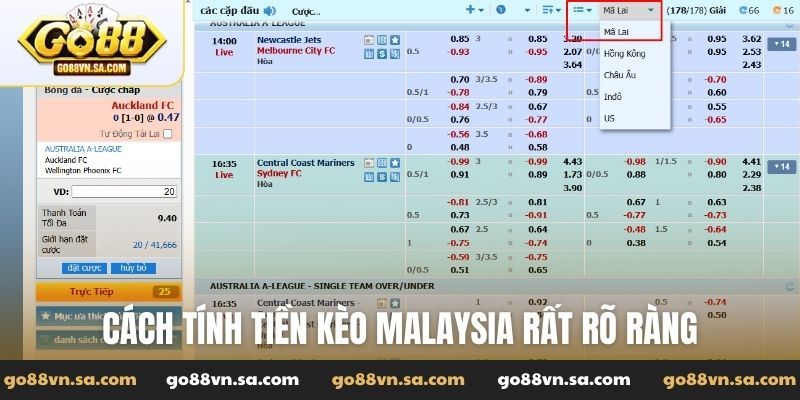 Cách tính tiền kèo Malaysia rất rõ ràng